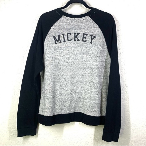 DISNEY Black & Gray Mickey Raglan Light Sweatshirt‎ - Picture 6 of 7